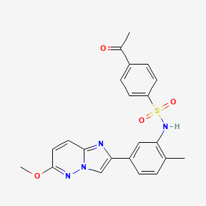 molecular formula C22H20N4O4S B2775222 4-乙酰-N-(5-(6-甲氧咪唑[1,2-b]吡啉-2-基)-2-甲基苯基)苯磺酰胺 CAS No. 946233-03-0