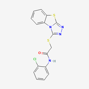 molecular formula C16H11ClN4OS2 B2775224 2-(benzo[4,5]thiazolo[2,3-c][1,2,4]triazol-3-ylthio)-N-(2-chlorophenyl)acetamide CAS No. 304684-93-3