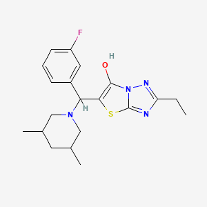 molecular formula C20H25FN4OS B2775226 5-((3,5-二甲基哌啶-1-基)(3-氟苯基)甲基)-2-乙基噻唑并[3,2-b][1,2,4]三唑-6-醇 CAS No. 1008980-33-3