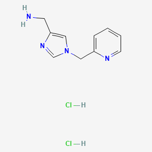 molecular formula C10H14Cl2N4 B2775227 [1-(Pyridin-2-ylmethyl)-1H-imidazol-4-yl]methanamine dihydrochloride CAS No. 1982072-06-9