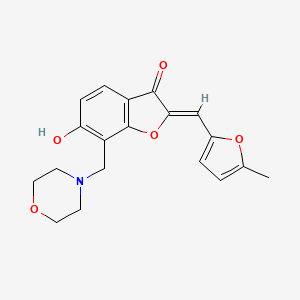 molecular formula C19H19NO5 B2775232 (Z)-6-羟基-2-((5-甲基呋喃-2-基)甲亚甲基)-7-(吗啉基甲基)苯并呋喃-3(2H)-酮 CAS No. 899400-53-4