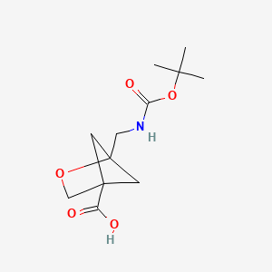 molecular formula C12H19NO5 B2775239 1-({[(Tert-butoxy)carbonyl]amino}methyl)-2-oxabicyclo[2.1.1]hexane-4-carboxylic acid CAS No. 2168970-99-6