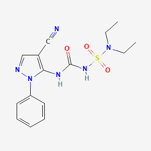 molecular formula C15H18N6O3S B2775249 1-(4-氰基-2-苯基吡唑-3-基)-3-(二乙基磺酰基)脲 CAS No. 956262-42-3