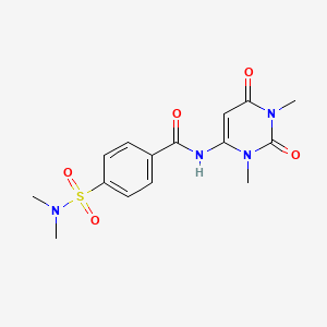 molecular formula C15H18N4O5S B2775253 N-(1,3-dimethyl-2,6-dioxopyrimidin-4-yl)-4-(dimethylsulfamoyl)benzamide CAS No. 633296-82-9