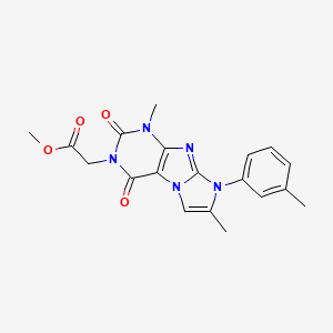 methyl 2-(1,7-dimethyl-2,4-dioxo-8-(m-tolyl)-1H-imidazo[2,1-f]purin-3(2H,4H,8H)-yl)acetate