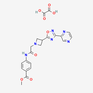 Methyl 4-(2-(3-(3-(pyrazin-2-yl)-1,2,4-oxadiazol-5-yl)azetidin-1-yl)acetamido)benzoate oxalate