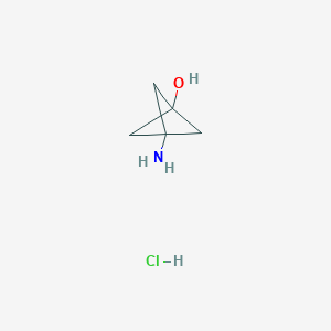 molecular formula C5H10ClNO B2775266 3-Aminobicyclo[1.1.1]pentan-1-ol hydrochloride CAS No. 2007921-20-0