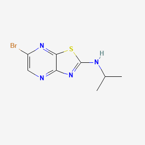 molecular formula C8H9BrN4S B2775267 N-(6-bromo[1,3]thiazolo[4,5-b]pyrazin-2-yl)-N-isopropylamine CAS No. 1400636-74-9