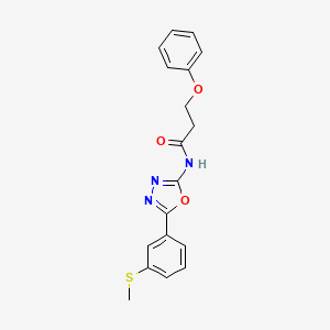 molecular formula C18H17N3O3S B2775269 N-[5-(3-甲基硫基苯基)-1,3,4-噁二唑-2-基]-3-苯氧基丙酰胺 CAS No. 886913-73-1