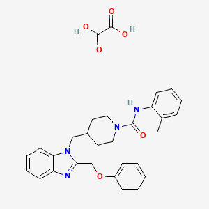 molecular formula C30H32N4O6 B2775271 4-((2-(phenoxymethyl)-1H-benzo[d]imidazol-1-yl)methyl)-N-(o-tolyl)piperidine-1-carboxamide oxalate CAS No. 1351618-39-7