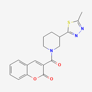 molecular formula C18H17N3O3S B2775278 3-(3-(5-甲基-1,3,4-噻二唑-2-基)哌啶-1-甲酰)-2H-香豆素-2-酮 CAS No. 1219906-88-3