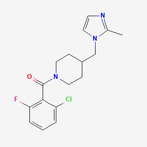 molecular formula C17H19ClFN3O B2775286 (2-氯-6-氟苯基)(4-((2-甲基-1H-咪唑-1-基)甲基)哌啪-1-基)甲酮 CAS No. 1286711-74-7