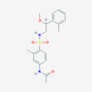 molecular formula C19H24N2O4S B2775287 N-(4-(N-(2-甲氧基-2-(邻甲苯基)乙基)磺酰)-3-甲基苯基)乙酰胺 CAS No. 1797159-93-3