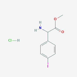 molecular formula C9H11ClINO2 B2775292 甲基2-氨基-2-(4-碘苯基)乙酸酯；盐酸盐 CAS No. 2460750-40-5
