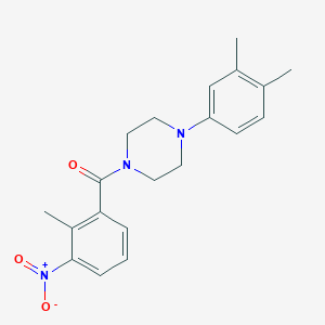 molecular formula C20H23N3O3 B2775293 1-(3,4-Dimethylphenyl)-4-(2-methyl-3-nitrobenzoyl)piperazine CAS No. 496015-74-8