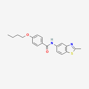 molecular formula C19H20N2O2S B2775301 4-butoxy-N-(2-methyl-1,3-benzothiazol-5-yl)benzamide CAS No. 477554-52-2