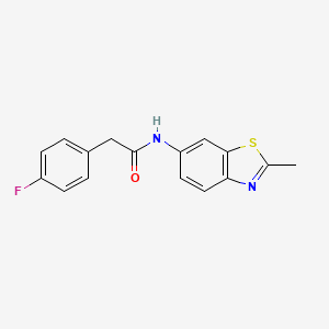 molecular formula C16H13FN2OS B2775307 2-(4-氟苯基)-N-(2-甲基苯并[d]噻唑-6-基)乙酰胺 CAS No. 850540-76-0