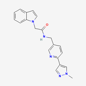 2-(1H-indol-1-yl)-N-((6-(1-methyl-1H-pyrazol-4-yl)pyridin-3-yl)methyl)acetamide
