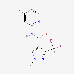 molecular formula C12H11F3N4O B2775309 1-甲基-N-(4-甲基-2-吡啶基)-3-(三氟甲基)-1H-吡唑-4-甲酰胺 CAS No. 477709-06-1