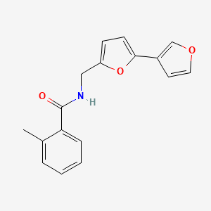 molecular formula C17H15NO3 B2775311 N-([2,3'-bifuran]-5-ylmethyl)-2-methylbenzamide CAS No. 2034341-82-5