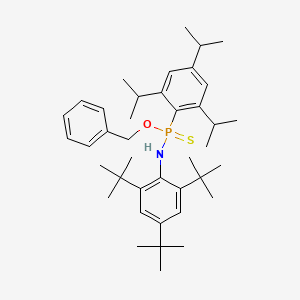 molecular formula C40H60NOPS B2775313 2,4,6-tritert-butyl-N-[phenylmethoxy-[2,4,6-tri(propan-2-yl)phenyl]phosphinothioyl]aniline CAS No. 299950-73-5
