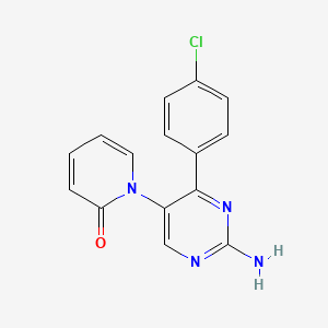molecular formula C15H11ClN4O B2775315 1-[2-amino-4-(4-chlorophenyl)-5-pyrimidinyl]-2(1H)-pyridinone CAS No. 339020-91-6