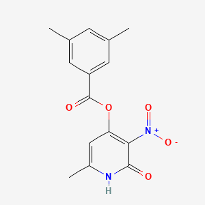 molecular formula C15H14N2O5 B2775316 (6-methyl-3-nitro-2-oxo-1H-pyridin-4-yl) 3,5-dimethylbenzoate CAS No. 868679-52-1