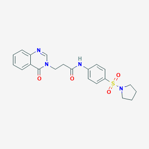 molecular formula C21H22N4O4S B277533 3-(4-oxo-3(4H)-quinazolinyl)-N-[4-(1-pyrrolidinylsulfonyl)phenyl]propanamide 