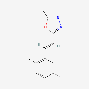 molecular formula C13H14N2O B2775331 2-[(E)-2-(2,5-二甲基苯基)乙烯基]-5-甲基-1,3,4-噁二唑 CAS No. 477856-53-4
