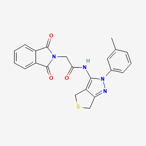 molecular formula C22H18N4O3S B2775334 2-(1,3-dioxoisoindolin-2-yl)-N-(2-(m-tolyl)-4,6-dihydro-2H-thieno[3,4-c]pyrazol-3-yl)acetamide CAS No. 893948-44-2
