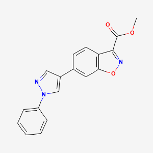 molecular formula C18H13N3O3 B2775335 甲基-6-(1-苯基吡唑-4-基)-1,2-苯并噁唑-3-羧酸甲酯 CAS No. 2418722-13-9