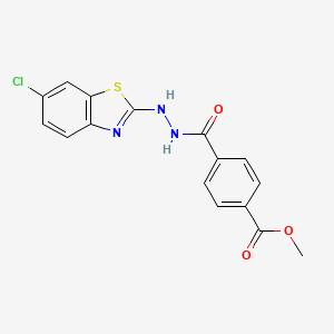 molecular formula C16H12ClN3O3S B2775337 Methyl 4-(2-(6-chlorobenzo[d]thiazol-2-yl)hydrazinecarbonyl)benzoate CAS No. 851980-26-2