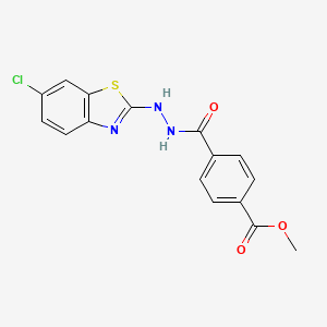 molecular formula C16H12ClN3O3S B2775337 甲基-4-(2-(6-氯苯并[d]噻唑-2-基)肼基甲酰基)苯甲酸甲酯 CAS No. 851980-26-2