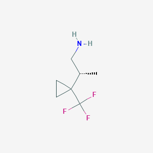 molecular formula C7H12F3N B2775338 (2R)-2-[1-(Trifluoromethyl)cyclopropyl]propan-1-amine CAS No. 2248186-89-0