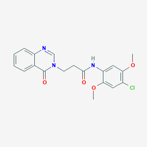 molecular formula C19H18ClN3O4 B277534 N-(4-chloro-2,5-dimethoxyphenyl)-3-(4-oxoquinazolin-3(4H)-yl)propanamide 