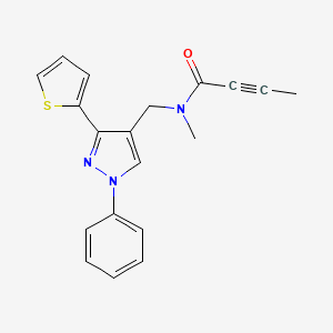 N-methyl-N-{[1-phenyl-3-(thiophen-2-yl)-1H-pyrazol-4-yl]methyl}but-2-ynamide