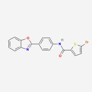 molecular formula C18H11BrN2O2S B2775352 N-[4-(1,3-benzoxazol-2-yl)phenyl]-5-bromothiophene-2-carboxamide CAS No. 477485-96-4