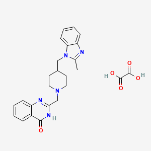 molecular formula C25H27N5O5 B2775353 2-((4-((2-methyl-1H-benzo[d]imidazol-1-yl)methyl)piperidin-1-yl)methyl)quinazolin-4(3H)-one oxalate CAS No. 1351633-57-2