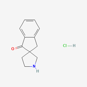 molecular formula C12H14ClNO B2775354 Spiro[3H-indene-2,3'-pyrrolidine]-1-one;hydrochloride CAS No. 2460757-61-1