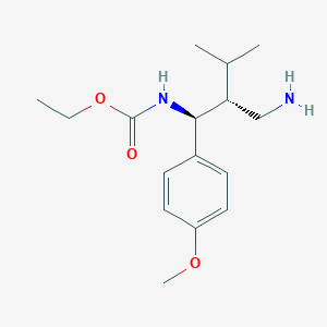 molecular formula C16H26N2O3 B2775355 ethyl N-[(1S,2R)-2-(aminomethyl)-1-(4-methoxyphenyl)-3-methylbutyl]carbamate CAS No. 1808568-99-1