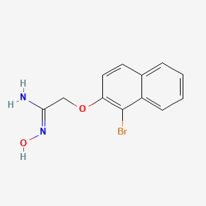 molecular formula C12H11BrN2O2 B2775356 2-(1-Bromo(2-naphthyloxy))-1-(hydroxyimino)ethylamine CAS No. 884504-67-0