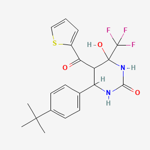 6-(4-Tert-butylphenyl)-4-hydroxy-5-(thiophene-2-carbonyl)-4-(trifluoromethyl)-1,3-diazinan-2-one