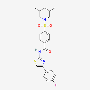 4-((3,5-dimethylpiperidin-1-yl)sulfonyl)-N-(4-(4-fluorophenyl)thiazol-2-yl)benzamide