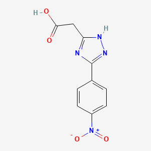molecular formula C10H8N4O4 B2775369 [3-(4-nitrophenyl)-1H-1,2,4-triazol-5-yl]acetic acid CAS No. 197293-86-0
