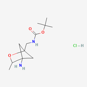 Tert-butyl N-[(4-amino-3-methyl-2-oxabicyclo[2.1.1]hexan-1-yl)methyl]carbamate;hydrochloride