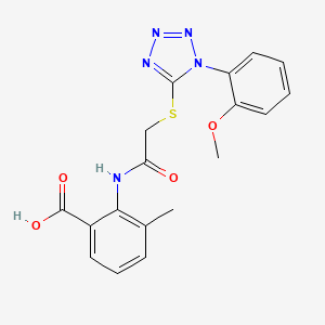 molecular formula C18H17N5O4S B2775371 2-(2-((1-(2-methoxyphenyl)-1H-tetrazol-5-yl)thio)acetamido)-3-methylbenzoic acid CAS No. 878702-75-1