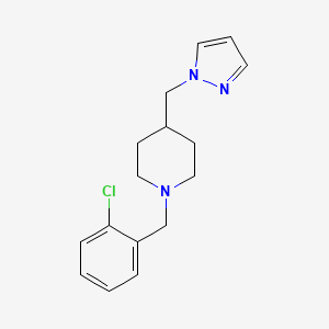 molecular formula C16H20ClN3 B2775378 4-((1H-pyrazol-1-yl)methyl)-1-(2-chlorobenzyl)piperidine CAS No. 1396576-79-6