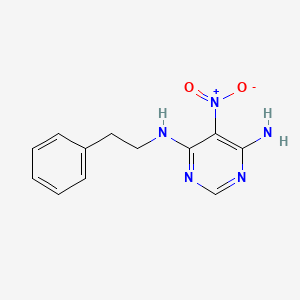 molecular formula C12H13N5O2 B2775381 5-nitro-N-(2-phenylethyl)pyrimidine-4,6-diamine CAS No. 100115-58-0