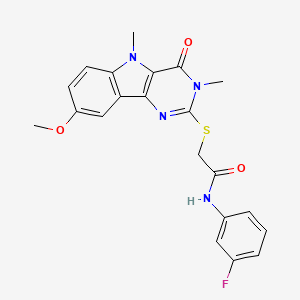 molecular formula C21H19FN4O3S B2775382 N-(叔丁基)-6-(4-氟苯基)-2-[4-(2-噻吩乙酰基)哌嗪-1-基]咪唑并[2,1-b][1,3,4]噻二唑-5-胺 CAS No. 1113102-32-1