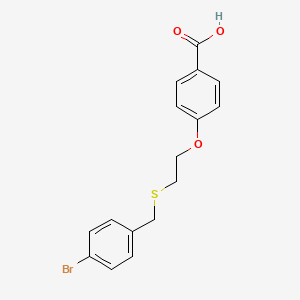 molecular formula C16H15BrO3S B2775383 4-{2-[(4-Bromobenzyl)sulfanyl]ethoxy}benzoic acid CAS No. 1266378-20-4